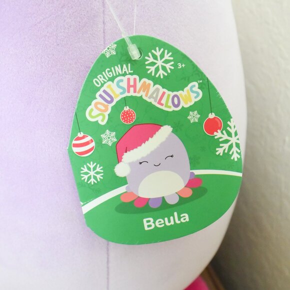 *Squishmallows* LARGE 2023 - Purple Octopus "Beula" with Santa Hat - 15"! - NEW! - Picture 5 of 5